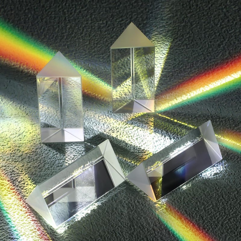 Copkim 4 Pcs Photography Crystal Prisms Optical Triangular Prism for Teaching Photography Kids Science Physics School Supplies(2.5 Inch) - Image 1